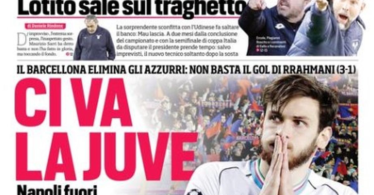 EDICOLA CdS Napoli Fuori Dalla CL Ci Va La Juve Al Mondiale Per