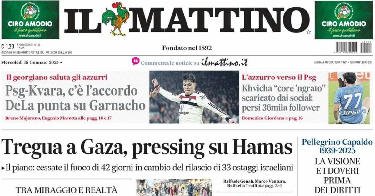 Prima Pagina Il Mattino Oggi Psg Kvara C L Accordo Dela Punta Su