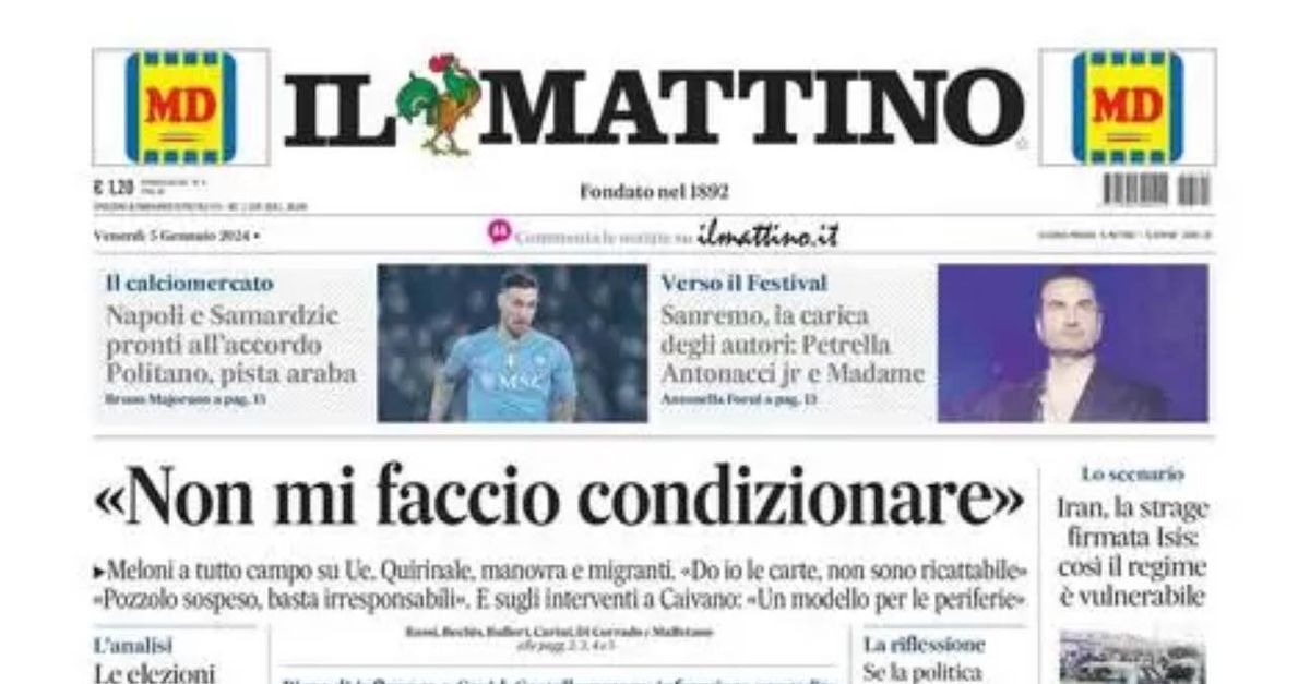 La Prima Pagina Il Mattino Napoli E Samardzic Pronti Allaccordo