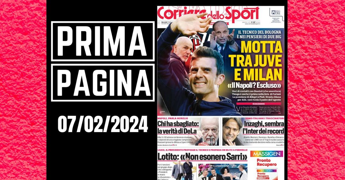 Prima Pagina Corriere Dello Sport Motta Tra Juve E Milan Pianeta Milan