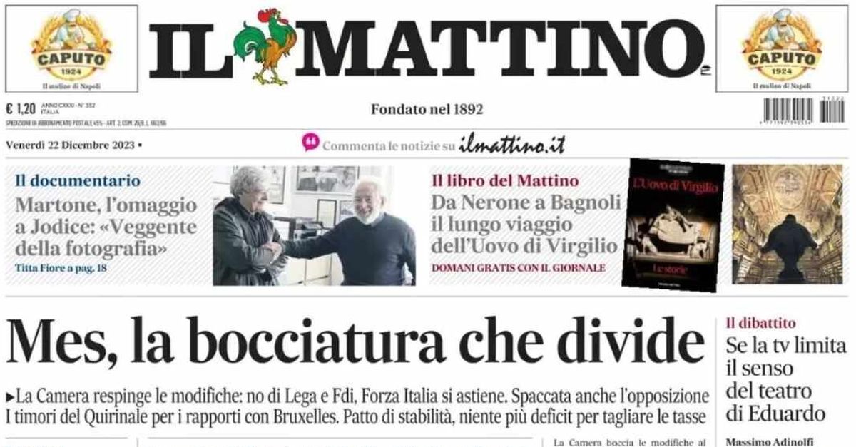 LA PRIMA PAGINA DE IL MATTINO Risorge La Superlega Apertura Del