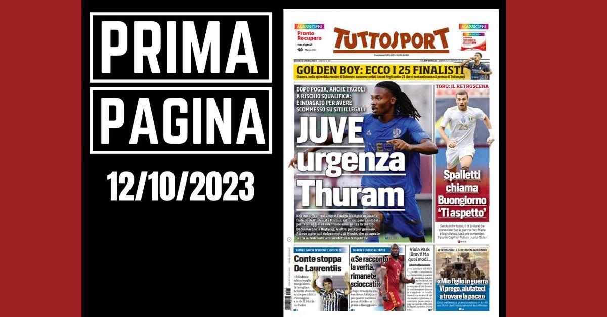 Prima Pagina Tuttosport Juve Urgenza Thuram Pianeta Milan