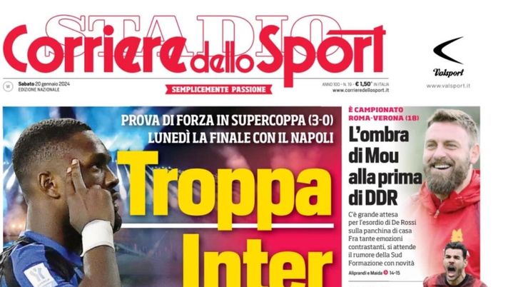 PRIMA PAGINA CORRIERE DELLO SPORT OGGI Mazzarri cè Ngonge può