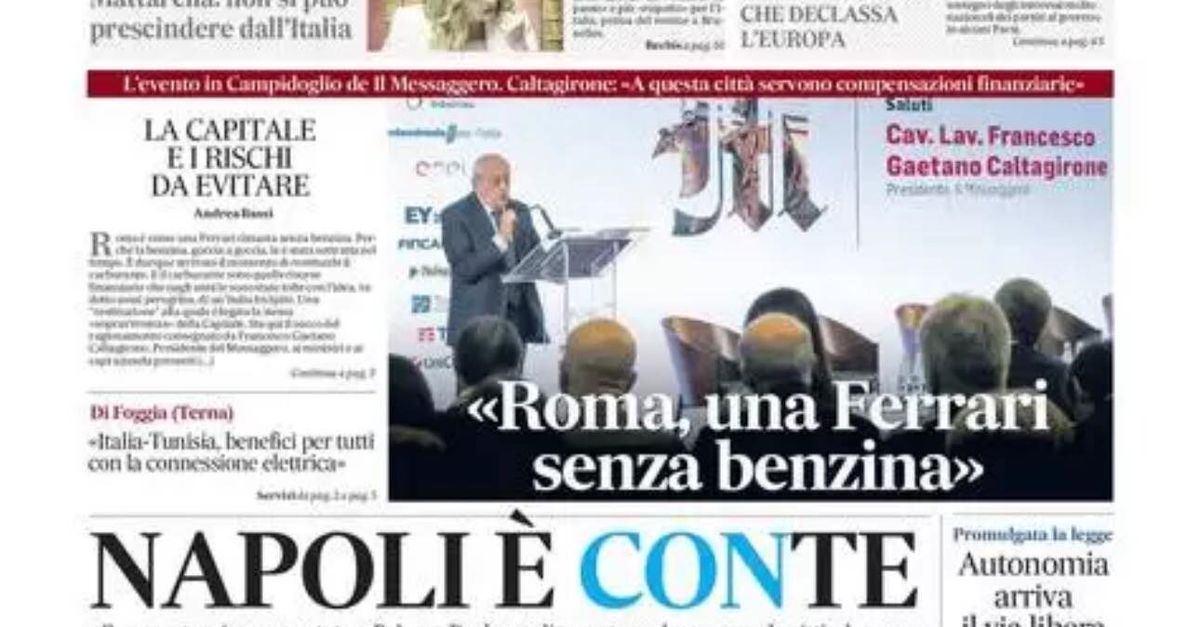 PRIMA PAGINA IL MATTINO OGGI Napoli è Conte La linea di DeLa un