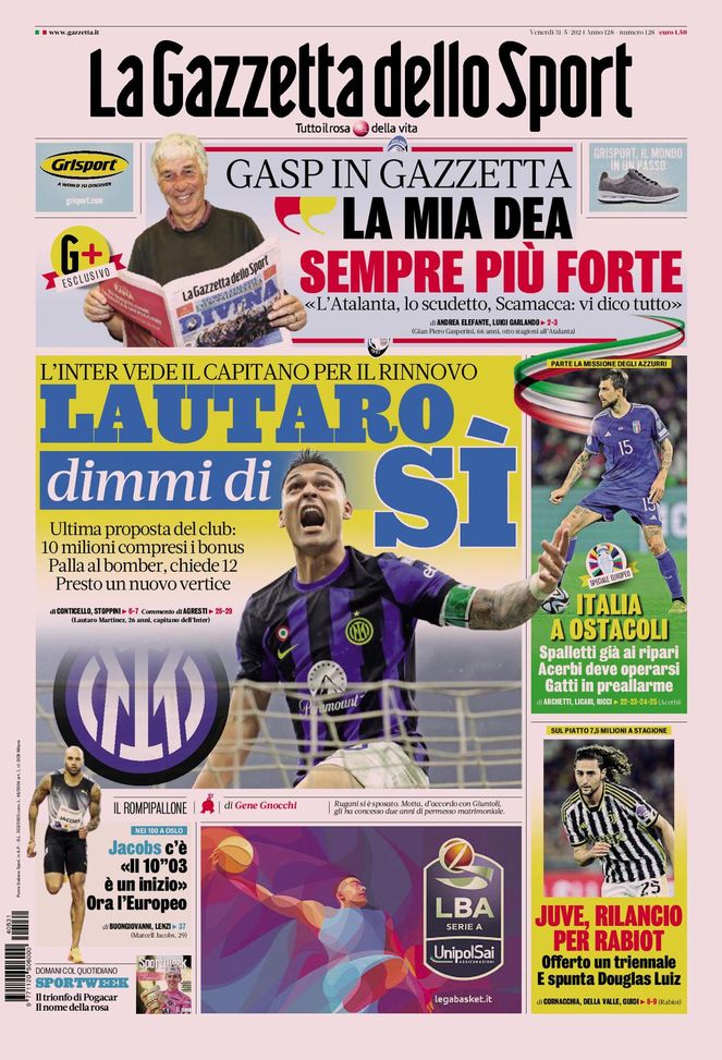 Prima Pagina Gazzetta Dello Sport Inter Lautaro Dimmi Di S