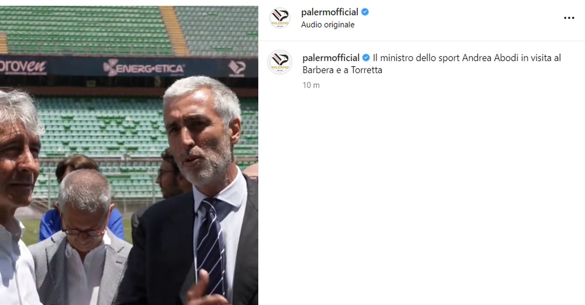 VIDEO Palermo Il Ministro Dello Sport Andrea Abodi In Visita Al