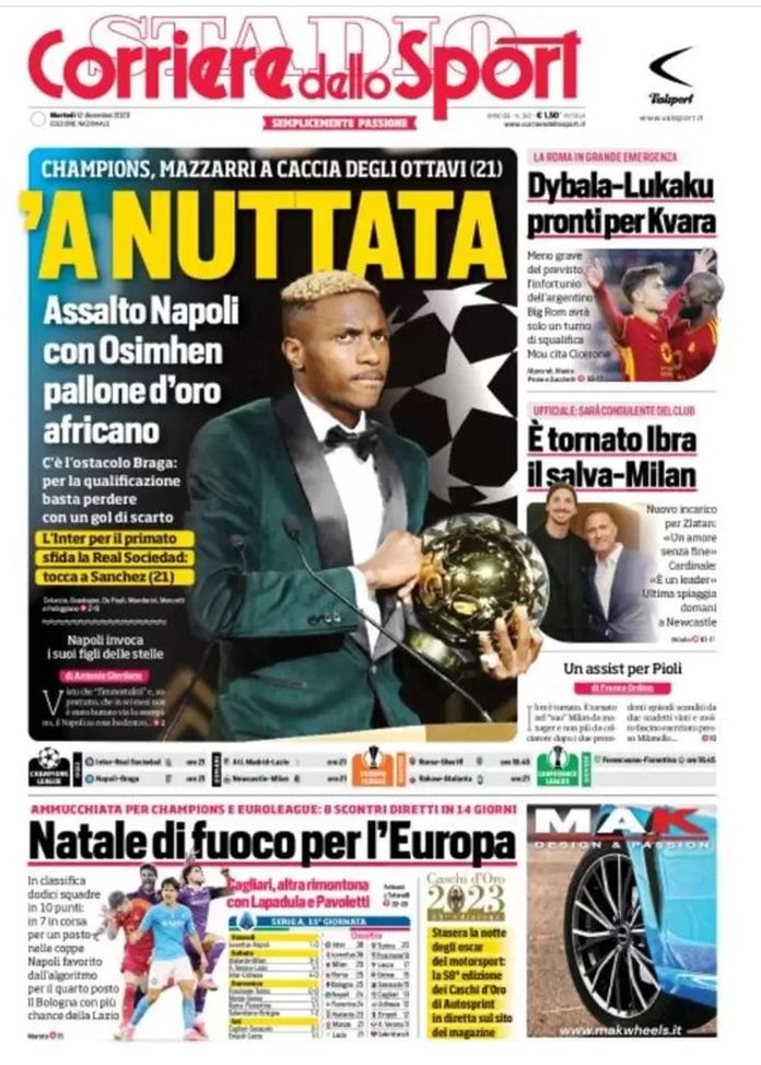 EDICOLA / CdS: Inter, contro la Real Sociedad tocca a Sanchez - immagine 1