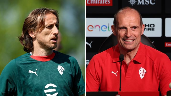 Luka Modric e Massimiliano Allegri (AC Milan)