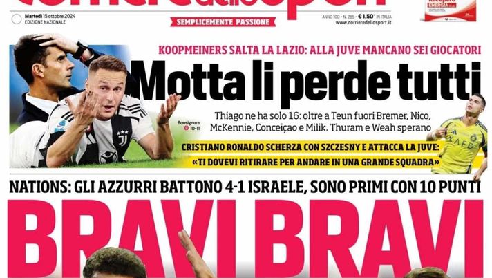 PRIMA PAGINA CORRIERE DELLO SPORT OGGI: “L’Italia si diverte, doppio Di Lorenzo” prima pagina corriere dello sport oggi