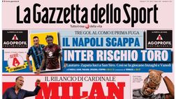 PRIMA PAGINA GAZZETTA DELLO SPORT OGGI: “Il Napoli scappa. Tre gol al Como e prima fuga”