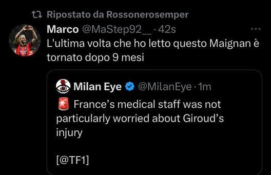 Infortunio Giroud, tifosi Milan in ansia derby: “L’ultima volta con Maignan…”- immagine 3