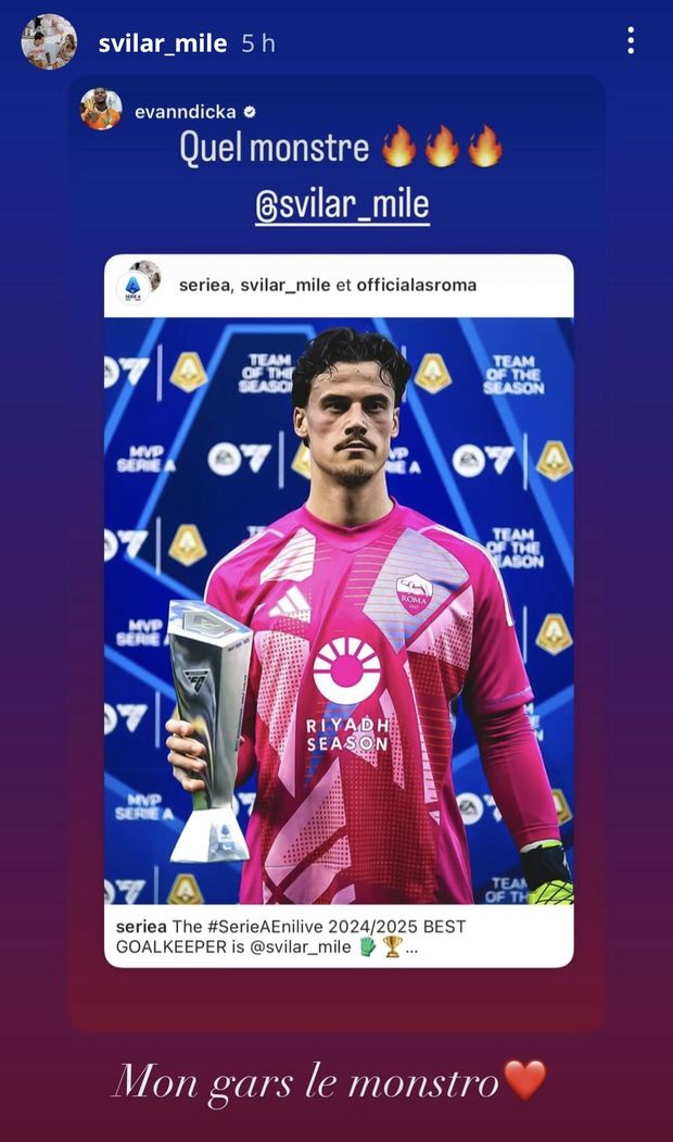 Roma, Ndicka celebra Svilar: “Che mostro”. Il portiere ricambia: “Tu lo sei” – FOTO- immagine 2