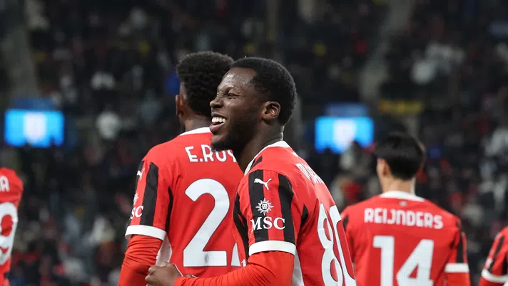 esultanza gol Yunus Musah AC Milan Juventus-Milan 1-2 Supercoppa Italiana