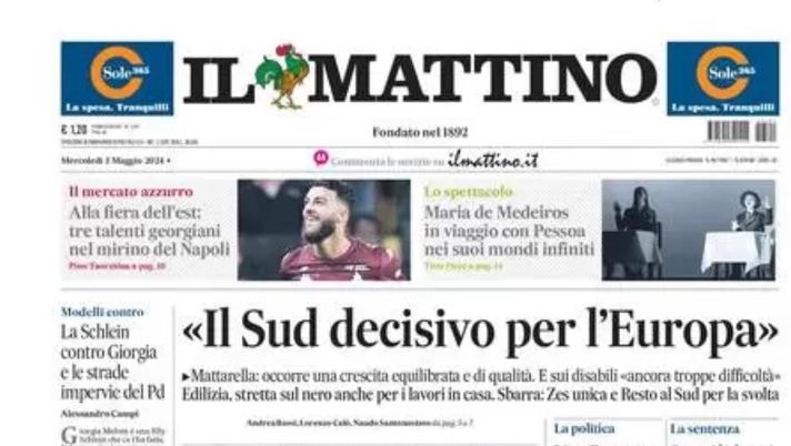 prima pagina il mattino oggi