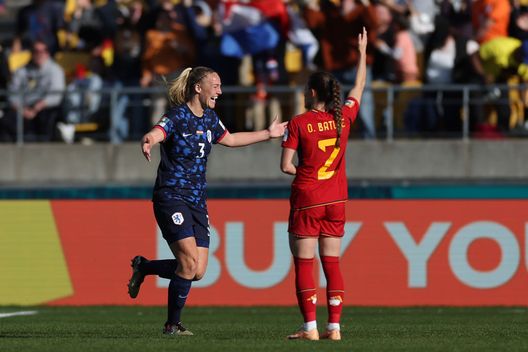 L’esultanza dell’ex interista Stefanie Van Der Gragt dopo il pari al 91’ (Photo by Lars Baron/Getty Images) Mondiali femminili, Spagna in semifinale: Olanda ko nel thriller di Wellington- immagine 5