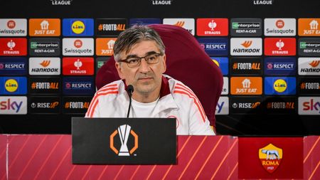 ROME, ITALY - OCTOBER 23: AS Roma coach Ivan Juric during the UEFA Europa League 2024/25 League Phase MD3 press conference at Centro Sportivo Fulvio Bernardini on October 23, 2024 in Rome, Italy. (Photo by Fabio Rossi/AS Roma via Getty Images)