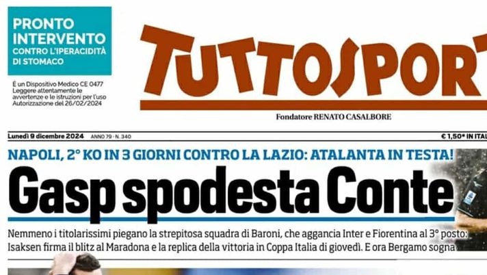 prima pagina tuttosport oggi