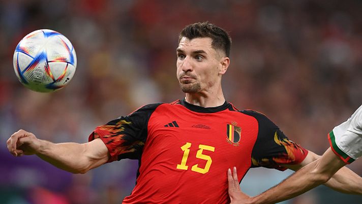 DOHA, QATAR - NOVEMBER 27: Thomas Meunier of Belgium in action during the FIFA World Cup Qatar 2022 Group F match between Belgium and Morocco at Al Thumama Stadium on November 27, 2022 in Doha, Qatar. (Photo by Stu Forster/Getty Images) Meunier