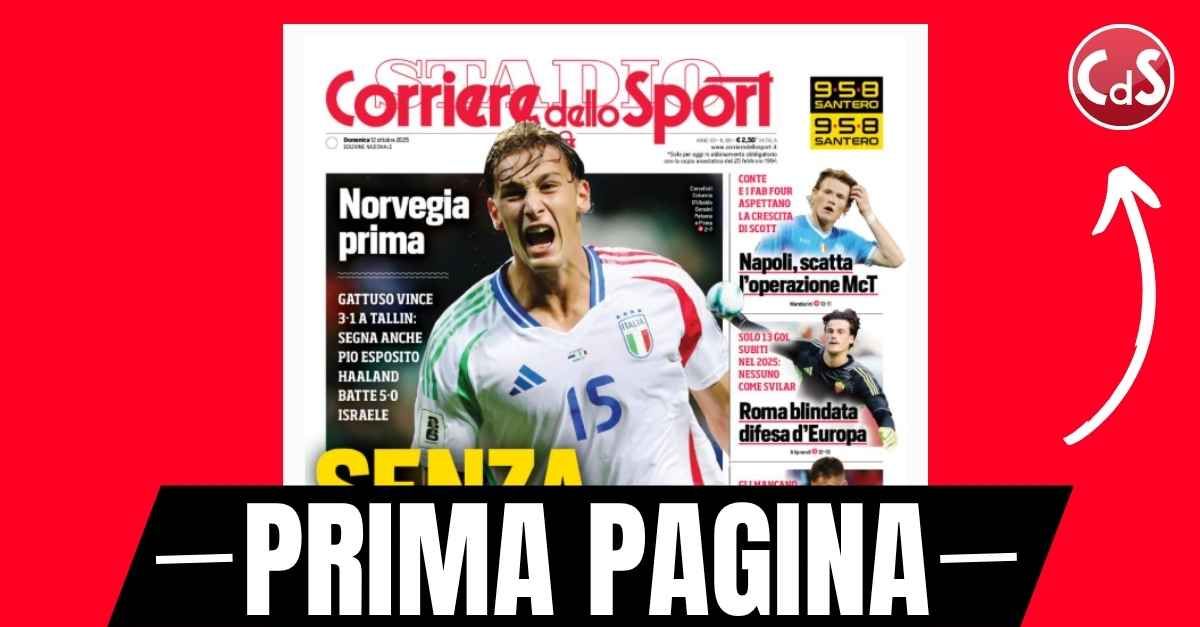 prima pagina corriere dello sport italia condannata allo spareggio