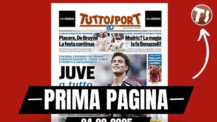 Prima pagina Tuttosport: Allegri ritorno da incubo tra i fischi