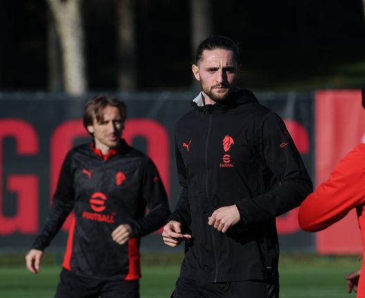 Luka Modric e Adrien Rabiot oggi a Milanello (Photo by Claudio Villa/AC Milan via Getty Images) Oggi a Milanello