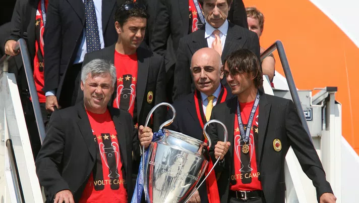 Ancelotti Galliani Maldini AC Milan Champions League 2007