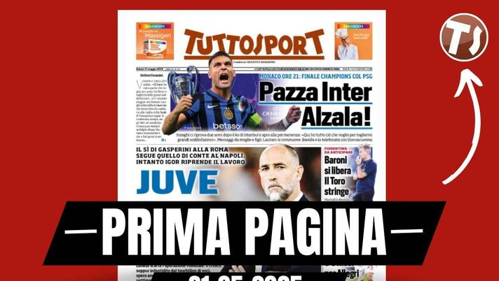 Prima pagina Tuttosport: Reijnders al City. Per Allegri c'è Ricci