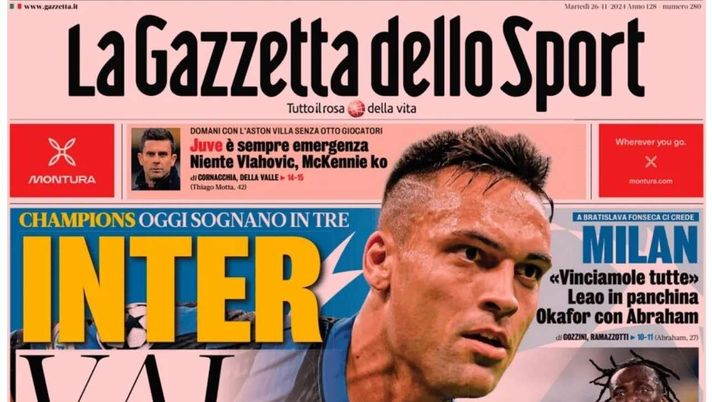 PRIMA PAGINA GAZZETTA DELLO SPORT OGGI: “Inzaghi al rinnovo, ci metto la firma”