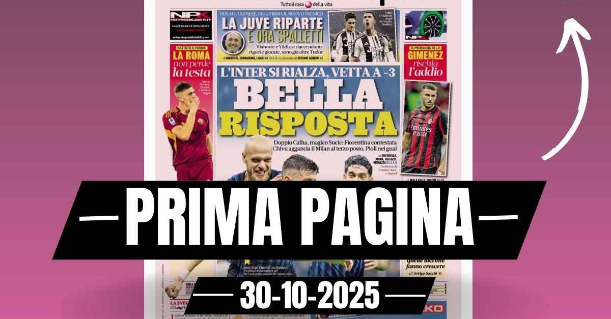 prima pagina gazzetta dello sport milan il problema del 9 gim233nez rischia l8217addio