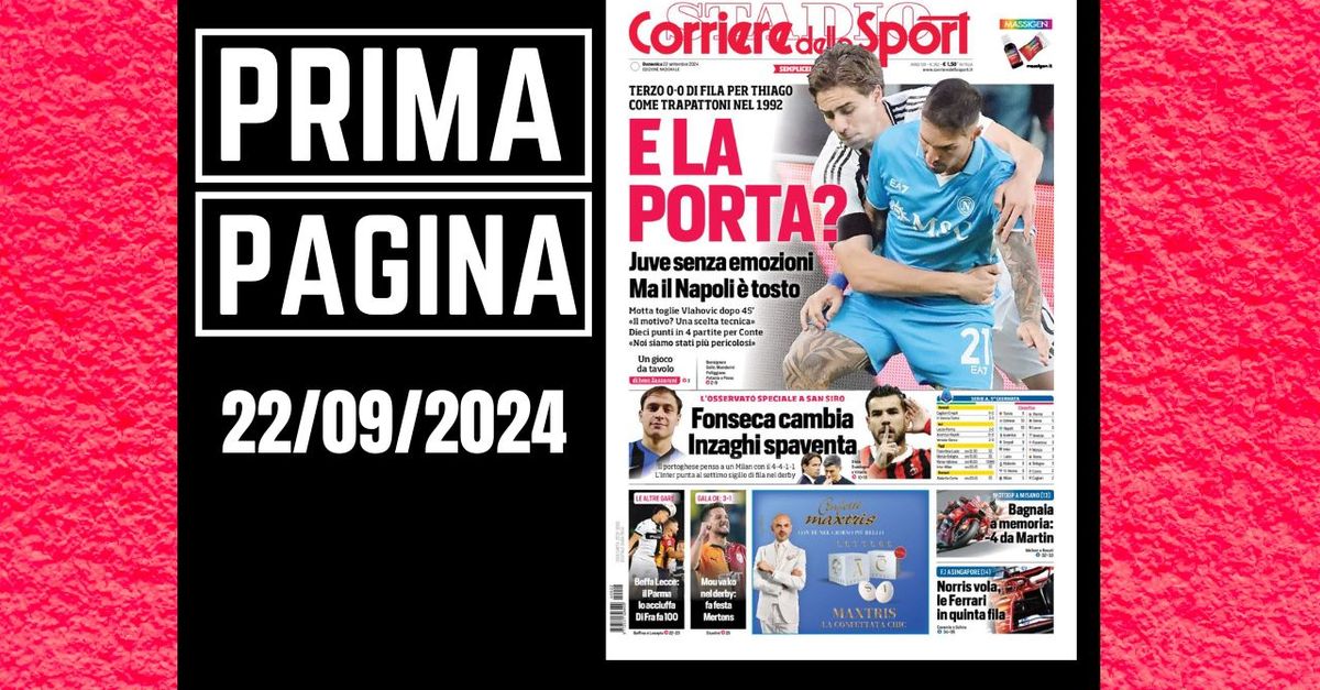 Prima pagina Corriere dello Sport: “Fonseca cambia, Inzaghi spaventa”