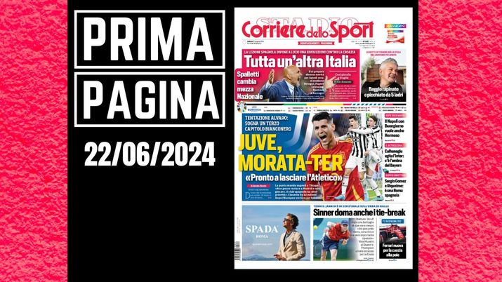 Prima pagina Corriere dello Sport: Europei, tutta un'altra Italia