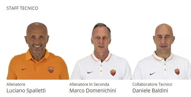 Lo staff tecnico di Spalletti da sito ufficiale Roma (http://www.asroma.com/it) Italia, la FIGC presenta lo staff di Spalletti: con lui tanti ex Inter. Lascia Oriali- immagine 2