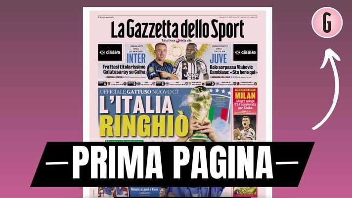Prima pagina Gazzetta dello Sport: 'Milan, Allegri spinge per Xhaka'
