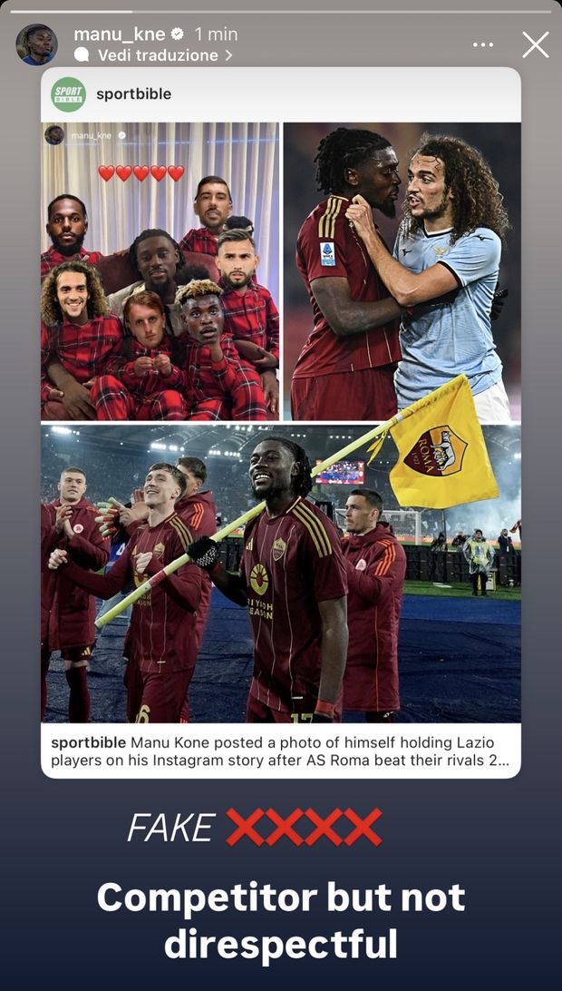 Koné sullo sfottò ai giocatori della Lazio: “È fake”. Poi chiarisce con Guendouzi- immagine 2