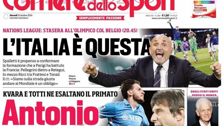 prima pagina corriere dello sport oggi