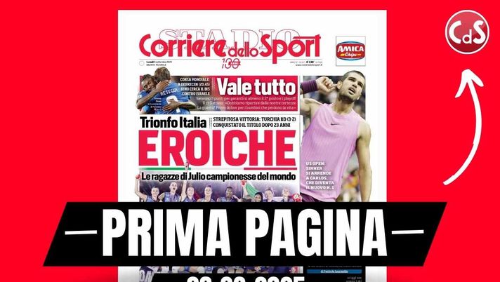 Prima pagina Corriere dello Sport: 'Israele-Italia, servono tre punti'