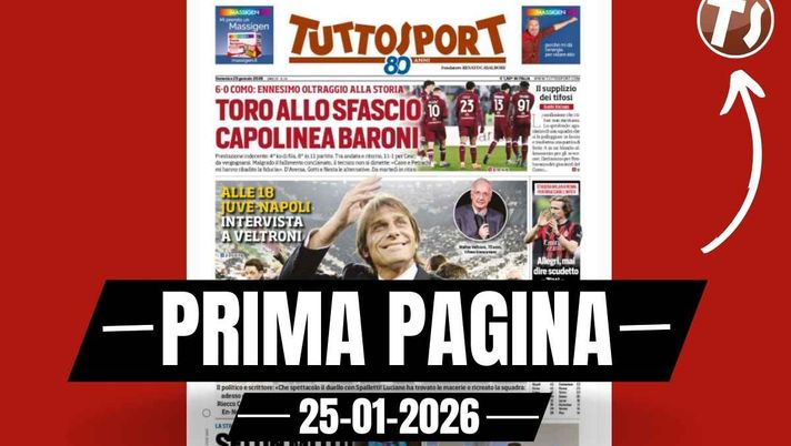 Prima pagina Tuttosport, Allegri mai dire Scudetto: 'Zitti e Champions'