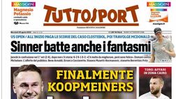 PRIMA PAGINA TUTTOSPORT OGGI: “McTominay e Lukaku oggi da Conte”
