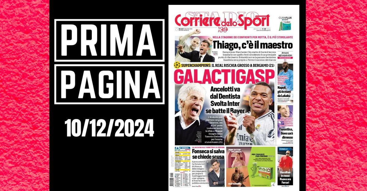 Prima pagina Corriere dello Sport: “Fonseca si salva se chiede scusa”