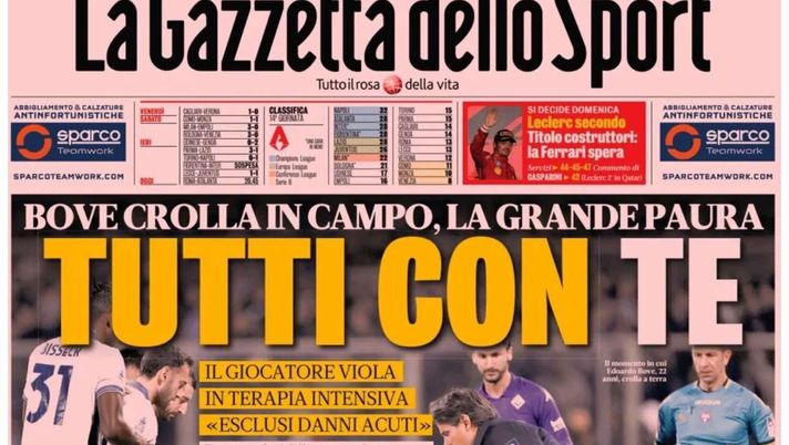 PRIMA PAGINA GAZZETTA DELLO SPORT: “Effetto McTominay, ora Conte ci crede” PRIMA PAGINA GAZZETTA DELLO SPORT OGGI: “Inzaghi al rinnovo, ci metto la firma”