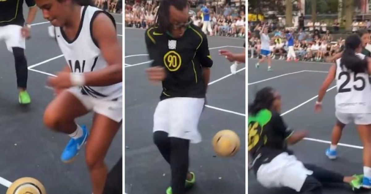 Davids subisce un tunnel da una ragazzina e cade: che risate! | VIDEO