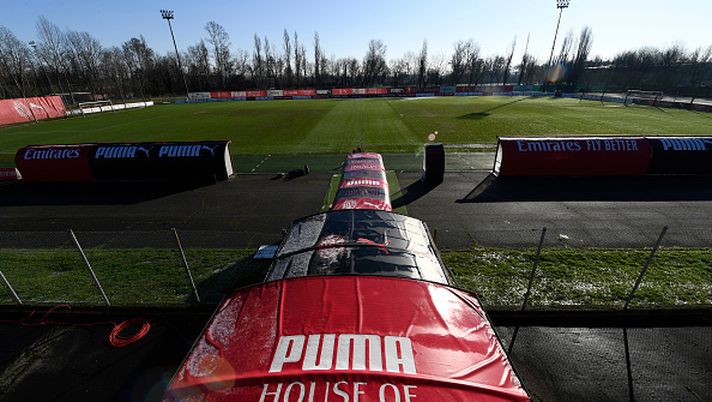 MILAN, ITALY - FEBRUARY 15: A general view of the stadium prior to the match of Primavera 1 between AC Milan U20 and Sassuolo U20 at Vismara PUMA House of Football on February 15, 2025 in Milan, Italy. (Photo by Pier Marco Tacca/AC Milan via Getty Images)  Milan Inter Primavera