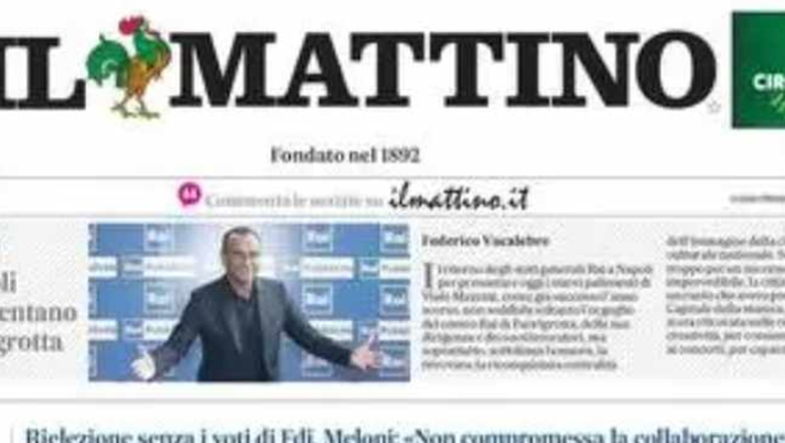 PRIMA PAGINA IL MATTINO OGGI: “Conte, l’abbraccio con i tifosi. Oriali: “Faremo l’impossibile” PRIMA PAGINA IL MATTINO OGGI: “Conte, l’abbraccio con i tifosi. Oriali: “Faremo l’impossibile” - immagine 1