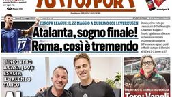 PRIMA PAGINA TUTTOSPORT OGGI: “Atalanta sogno finale! Roma, così è tremendo”