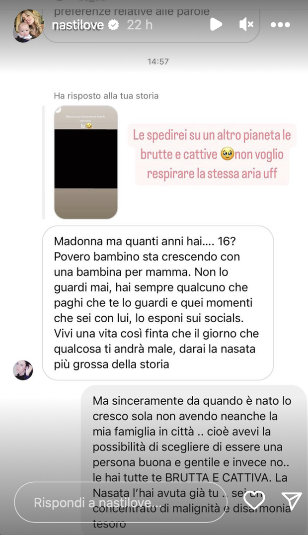 Un’hater a Chiara Nasti: “Thiago ha una bambina per mamma”. Lei esplode- immagine 2