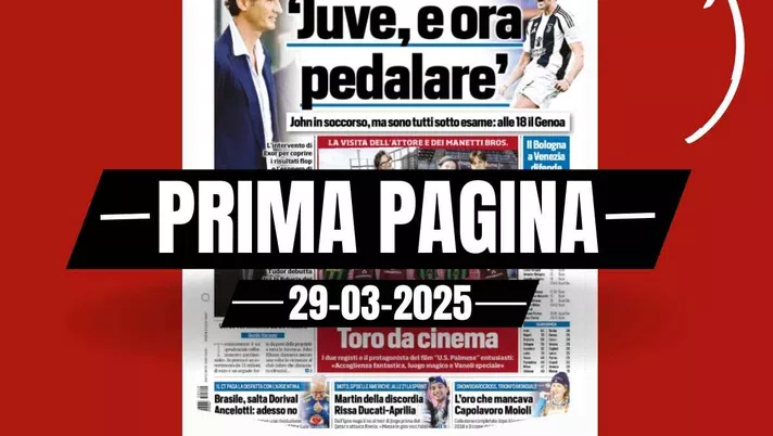 Prima pagina Tuttosport: Juventus e Bologna in campo per il quarto posto