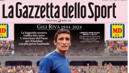 PRIMA PAGINA GAZZETTA DELLO SPORT OGGI: “Gigi Riva, Rombo d’Italia”
