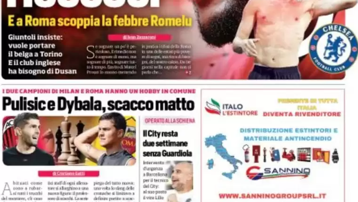 EDICOLA CDS – Lukaku-Vlahovic, rieccoci. E a Roma scoppia la febbre Romelu - immagine 1