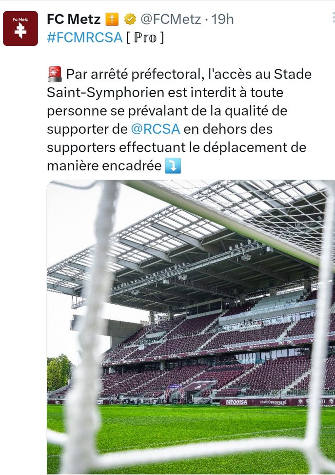 Interviene il Prefetto, forti limitazioni: derby ad alta tensione tra Metz e Strasburgo- immagine 2