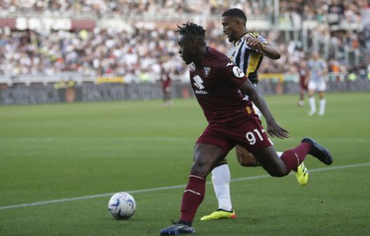 Zapata and bremer during the Italian Serie A, football match between Torino FC and Juventus FC on13 April 2024 at Stadio Olympic Grande Torino, Turin Italy. Photo Nderim Kaceli